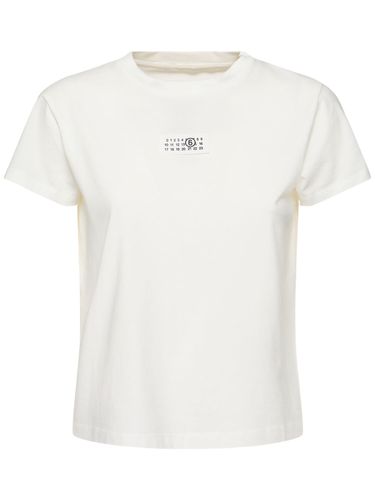 T-shirt En Jersey De Coton Avec Patch Logo - MM6 MAISON MARGIELA - Modalova