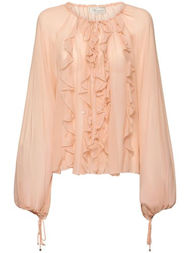 Chemise En Georgette De Soie À Volants - BLUMARINE - Modalova