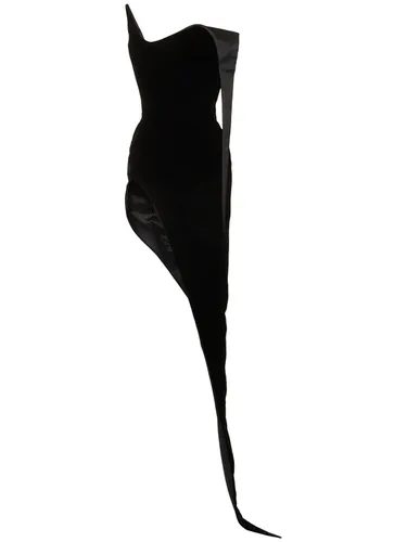 Robe Longue En Velours Lounge - MUGLER - Modalova