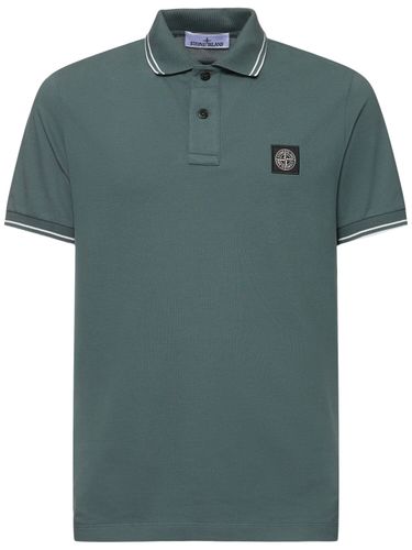 Logo Cotton Blend Polo - STONE ISLAND - Modalova