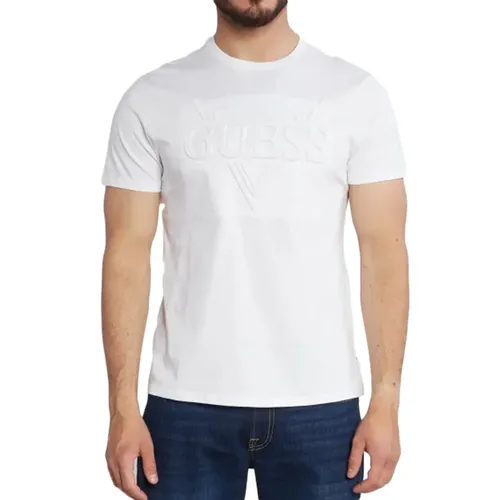 T shirt Guess embossed Homme Blanc - Guess - Modalova