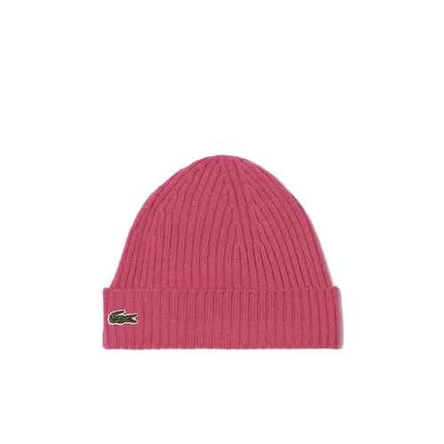 Bonnet Lacoste Côtelée Femme Rose - Lacoste - Modalova