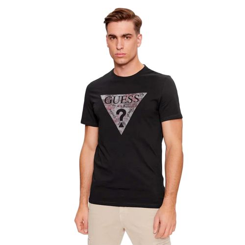 T shirt Guess Triangle G Homme Noir - Guess - Modalova