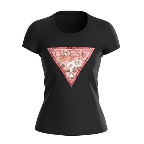 T shirt Guess Triangle G Femme Noir - Guess - Modalova