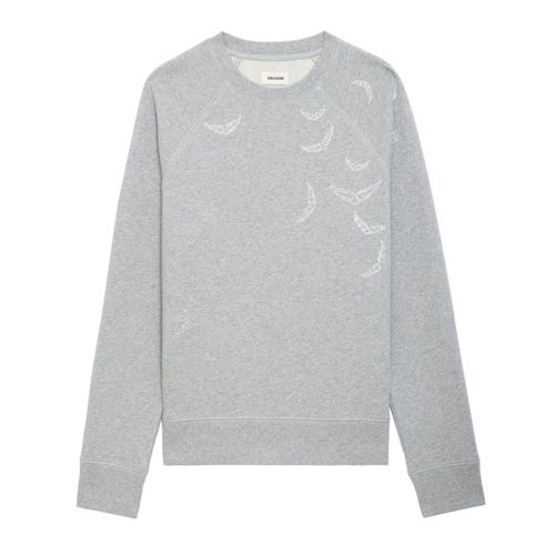 Sweatshirt Upper Wings Strass Gris Moyen - Taille M - Zadig & Voltaire - Modalova