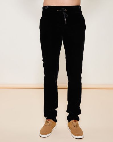 Pantalon coupe slim en velours noir - Giorgio Armani - Modalova
