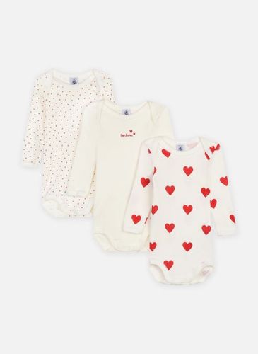 Vêtements Lot de 3 bodies Manches Longues Coeur Rouge pour Accessoires - Petit Bateau - Modalova