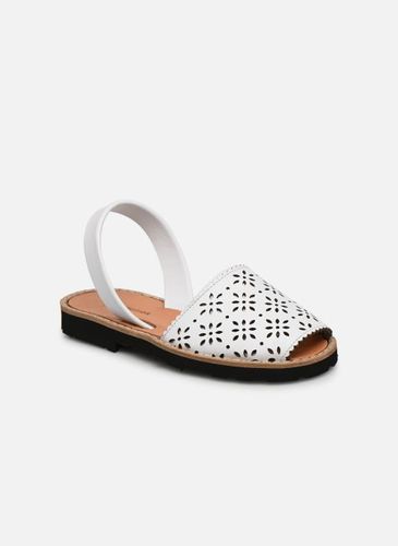 Sandales et nu-pieds Avarca Cuir Perforé Fleur Blanco pour Enfant - Minorquines - Modalova