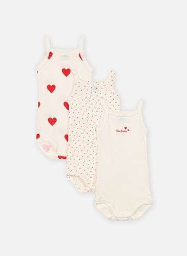 Vêtements Lot de 3 Bodies à Bretelles Coeur Rouge pour Accessoires - Petit Bateau - Modalova