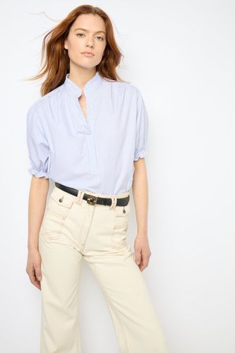 Blouse à volants en popeline rayée - BAO - GD - Modalova