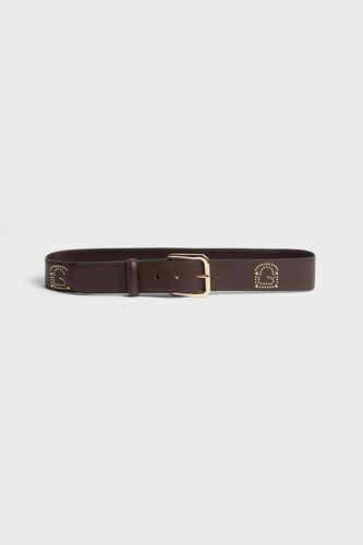 Ceinture signature en cuir avec rivets - LE MAY - GD - Modalova