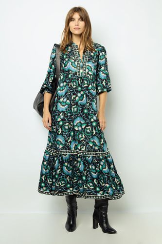 Robe midi imprimée et jacquard - SANDA - GD - Modalova