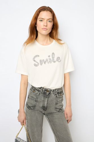 T-shirt Smile en strass - AZEL - GD - Modalova