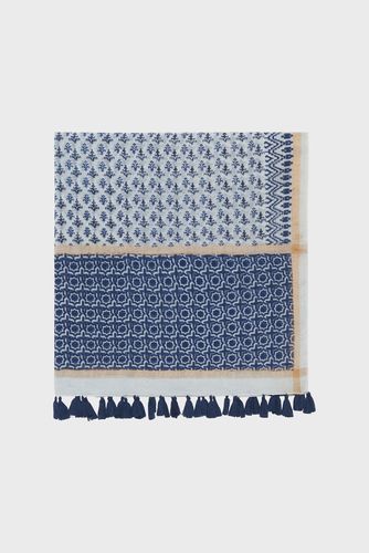 Foulard à pompons en coton et soie - OLWEN - Gerard Darel - Modalova