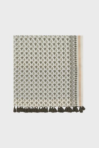 Foulard à pompons en coton et soie - OLWEN - Gerard Darel - Modalova