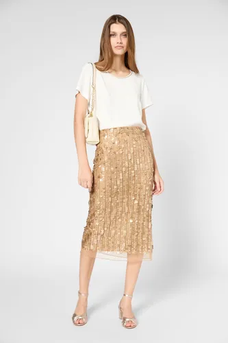 Jupe droite en voile et sequins - VELLIA - Gerard Darel - Modalova