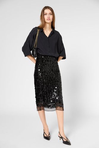 Jupe droite en voile et sequins - VELLIA - Gerard Darel - Modalova