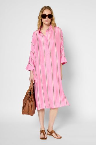 Robe chemise en soie à rayures - PINA - Gerard Darel - Modalova