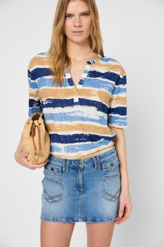 T-shirt tunisien en coton rayé - GUILIA - Gerard Darel - Modalova