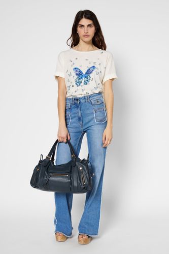T-shirt papillons en lin et coton - GEORGETTE - Gerard Darel - Modalova