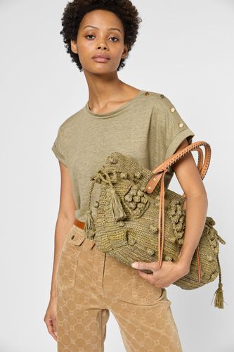 T-shirt à boutons dorés en lin - GIGI - Gerard Darel - Modalova