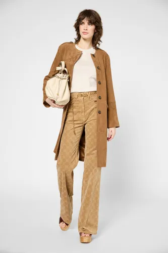 Veste longue en cuir velours - ROSITA - Gerard Darel - Modalova