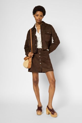 Veste courte en chèvre velours - ROSALIA - Gerard Darel - Modalova