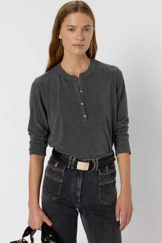 T-shirt chiné à col tunisien - HUGUE - Gerard Darel - Modalova