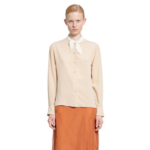 Lavallière Crêpe De Chine Shirt - PRADA - Modalova