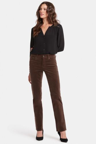 Marilyn Straight Pantalon Velours Côtelé Marron | - Nydj - Modalova
