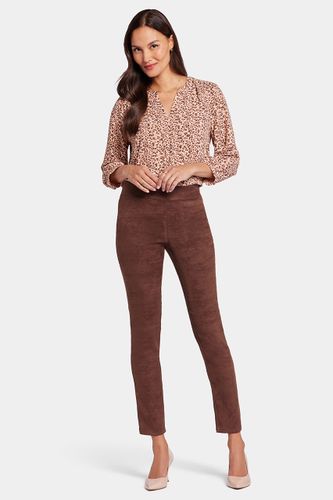 Legging Faux Cuir Extensible Marron Foncé | - Nydj - Modalova