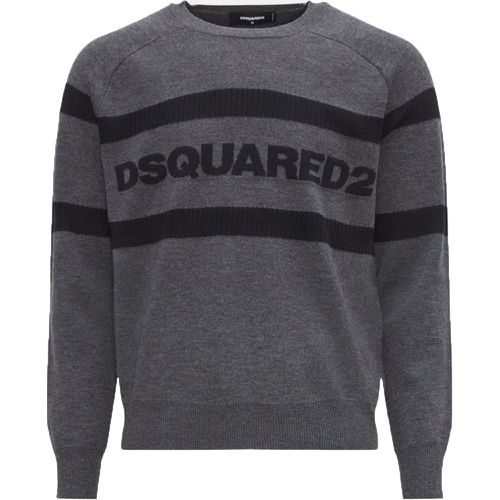 Mens Twin Line Knitted Jumper M - Dsquared2 - Modalova