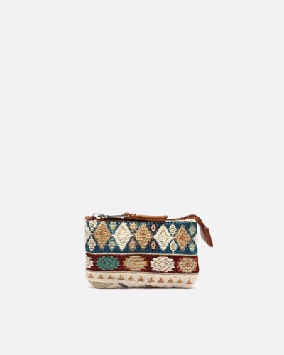Tiani porte-monnaie à fermeture éclair imprimé jacquard - Misako - Modalova