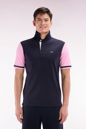 Maillot À Manches Courtes En Coton Marine Et Broderie Dos Coupe Droite - Eden Park - Modalova