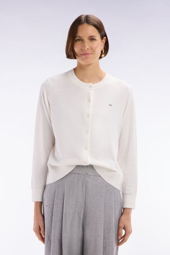 Cardigan En Coton Et Soie Mélangés Écru Coupe Décontractée - Eden Park - Modalova
