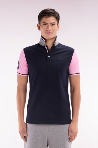 Polo À Manches Courtes En Piqué Coton Marine Broderie 10 Manche Coupe Droite - Eden Park - Modalova