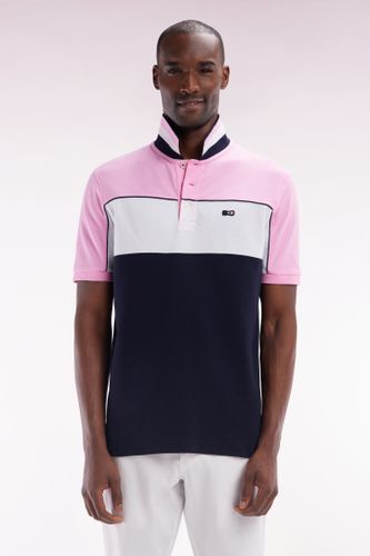 Polo À Manches Courtes En Coton Tricolore Dessous De Col Rayé Coupe Droite - Eden Park - Modalova