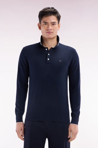 Pull Col Polo En Coton Marine Et Coupe Droite - Eden Park - Modalova