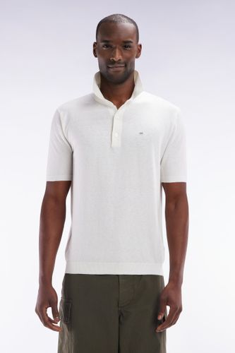 Pull Col Polo En Coton Et Soie Mélangés Écru Coupe Droite - Eden Park - Modalova