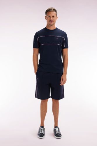 Short De Jogging En Coton Interlock Marine Coupe Droite - Eden Park - Modalova