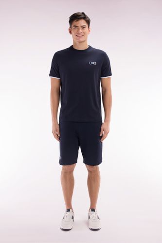 Short De Jogging En Molleton Coton Marine Coupe Décontractée - Eden Park - Modalova