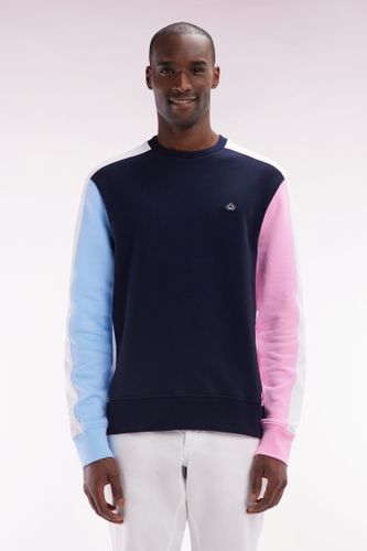 Sweatshirt Tricolore En Molleton Coton Marine Coupe Droite - Eden Park - Modalova