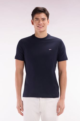 T-shirt En Coton Marine Broderie Dos Cerclée Coupe Droite - Eden Park - Modalova