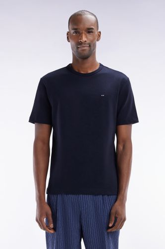 T-shirt En Jersey De Coton Slub Marine Coupe Droite - Eden Park - Modalova