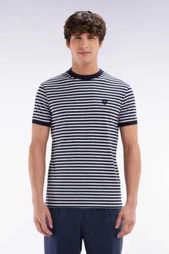 T-shirt En Coton Stretch Rayé Marine Coupe Ajustée - Eden Park - Modalova