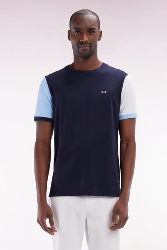T-shirt Colorblock En Coton Marine Broderie 10 Coupe Droite - Eden Park - Modalova