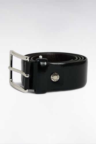 Ceinture En Cuir Lisse Noire - Eden Park - Modalova