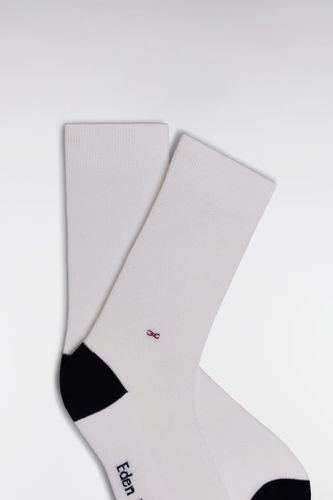 Chaussettes Unies En Coton Stretch Mélangé Blanches - Eden Park - Modalova