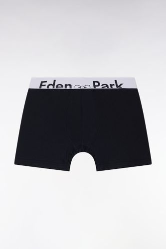 Boxer En Jersey De Coton Stretch Marine Élastique Taille Blanc - Eden Park - Modalova