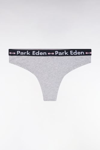 Culotte Tanga En Coton Stretch Gris - Eden Park - Modalova